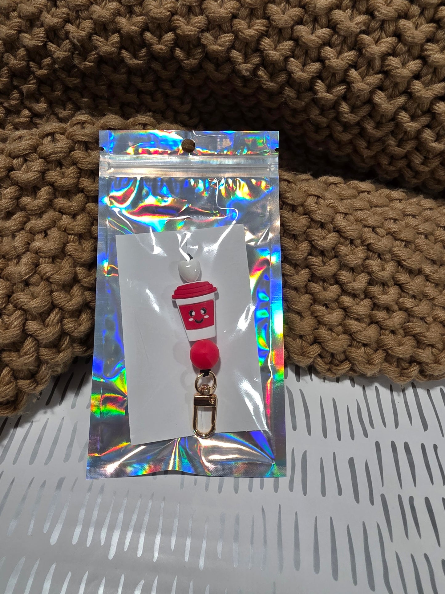 Red Coffee Cup Car Freshie Hanger