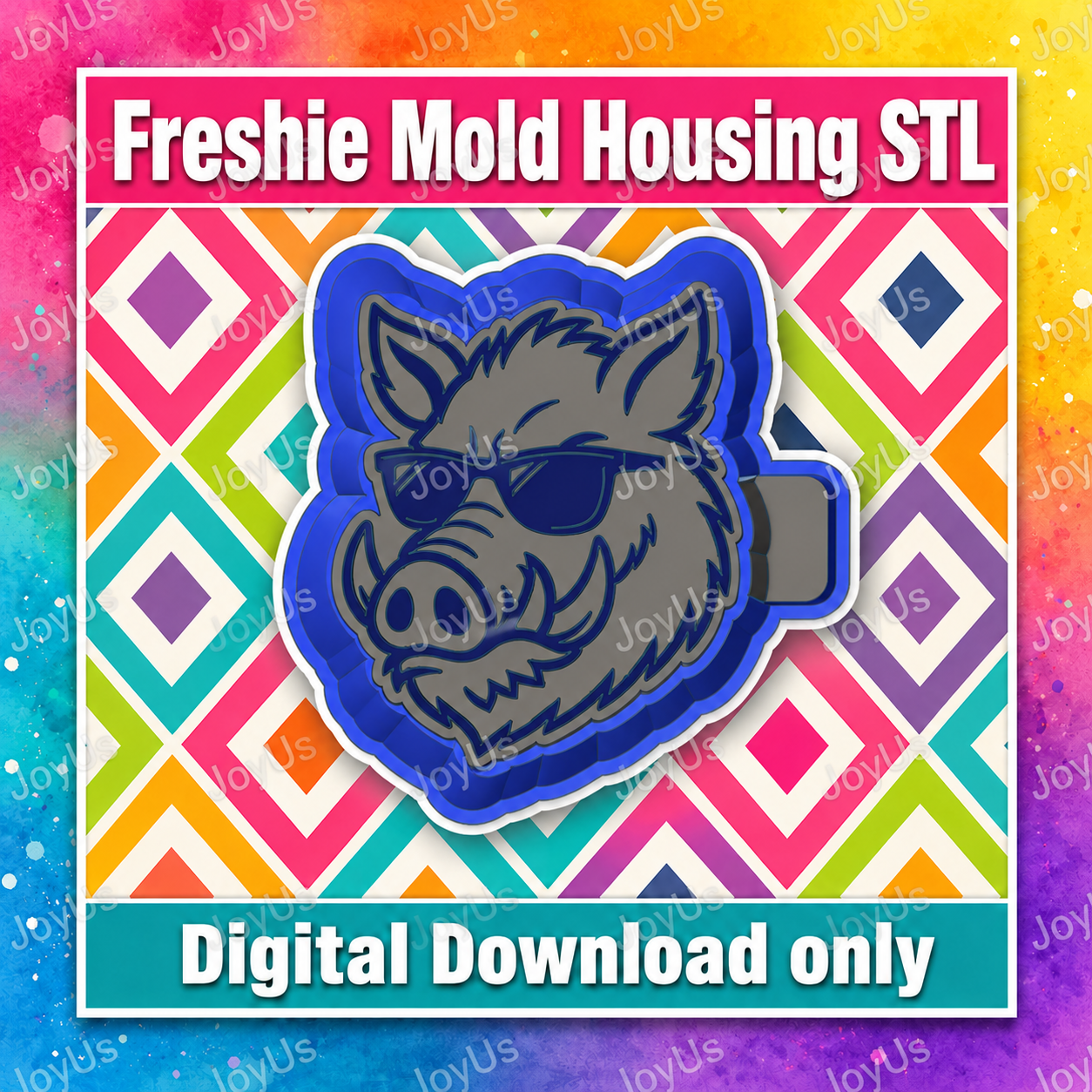 Boar w Sunglasses | Freshie Mold STL File | Digital Download