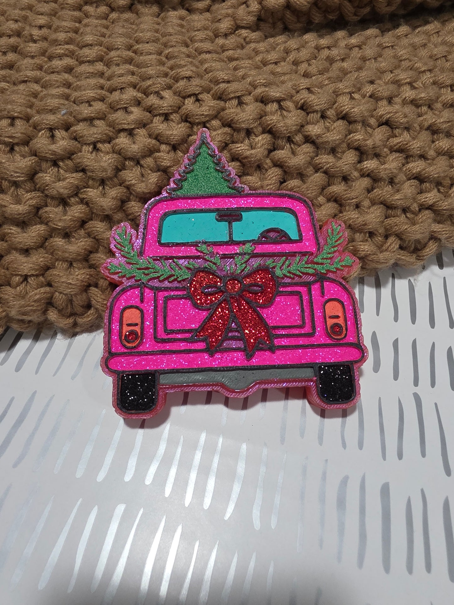 Truck with Christmas Tree Car Freshie