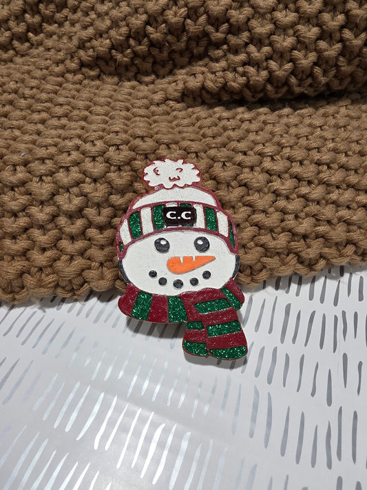 Snowman with CC Hat and Scarf Car Freshie