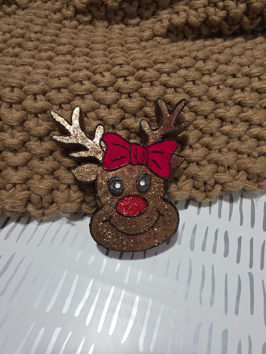 Reindeer with Bow Car Freshie