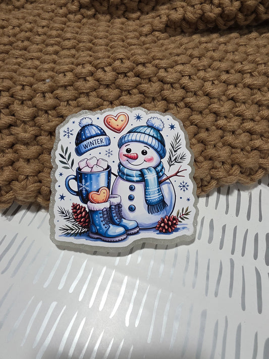 Snowman Winter Scene Car Freshie