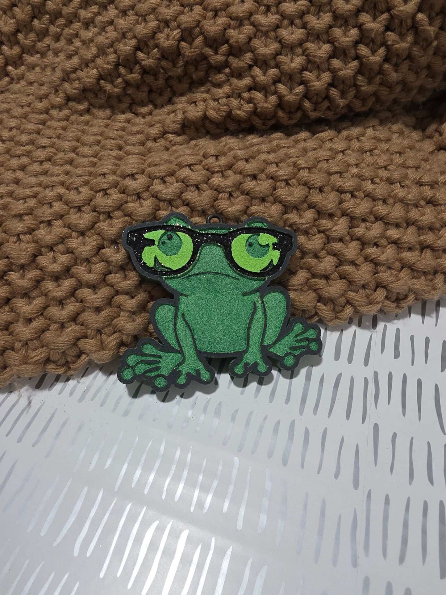 Frog with Glasses Car Freshie