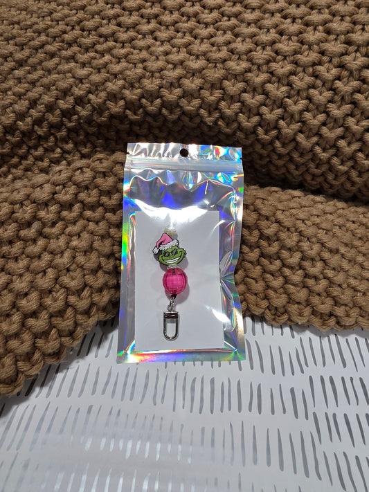 Green Man Pink Hat Car Freshie Hanger
