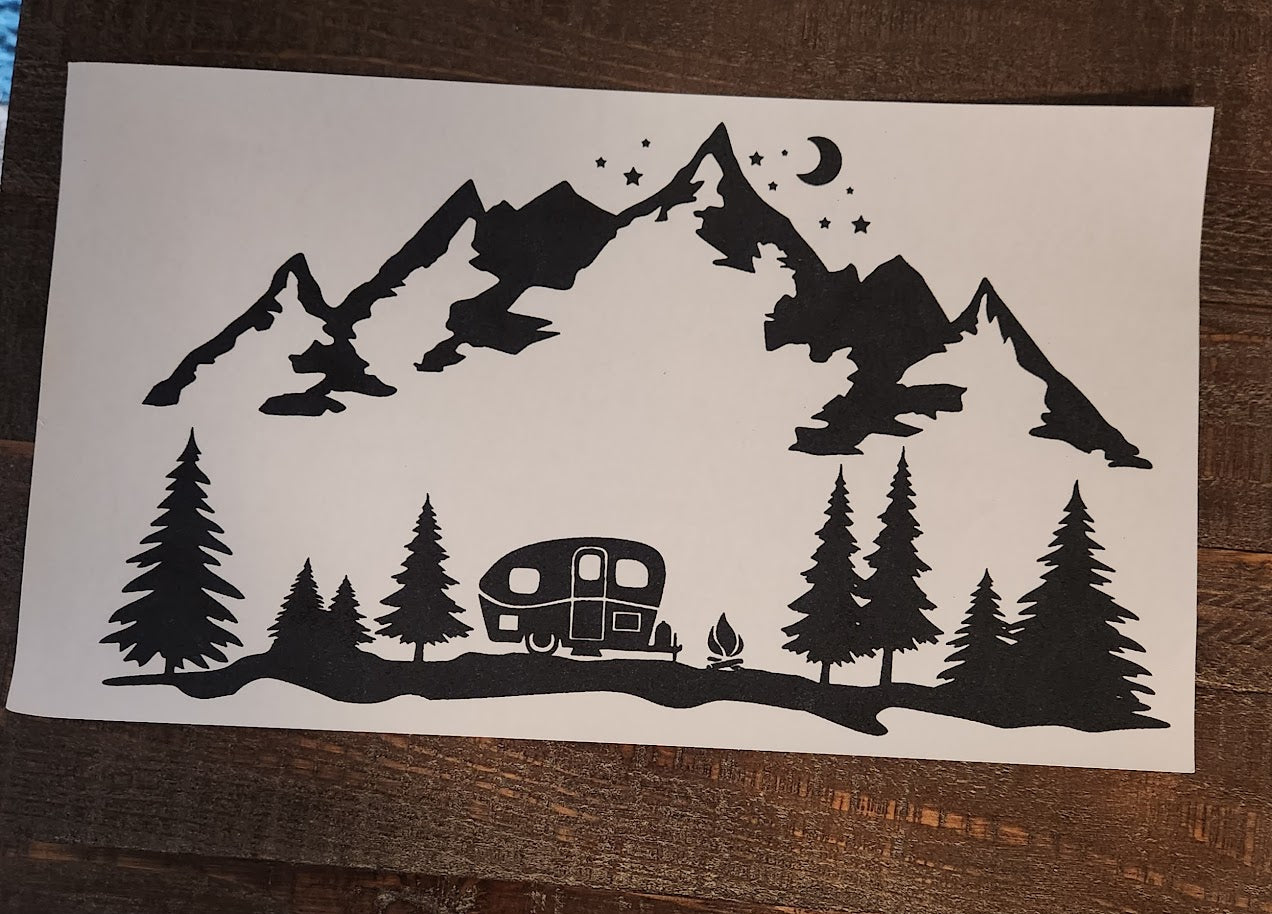 Mountains and Camper