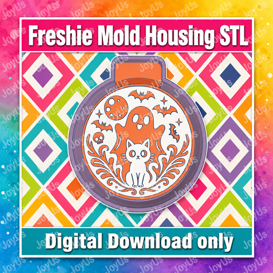 Ghost Cat Moon | Freshie Mold STL File | Digital Download