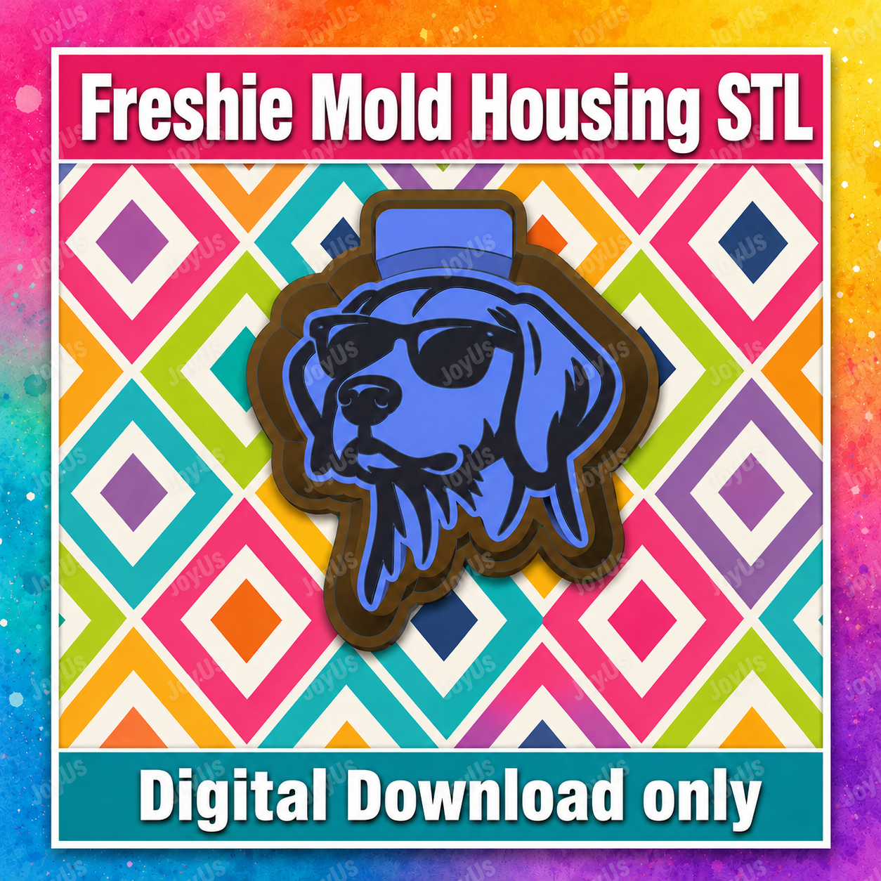 Hunting Dog w Sunglasses | Freshie Mold STL File | Digital Download