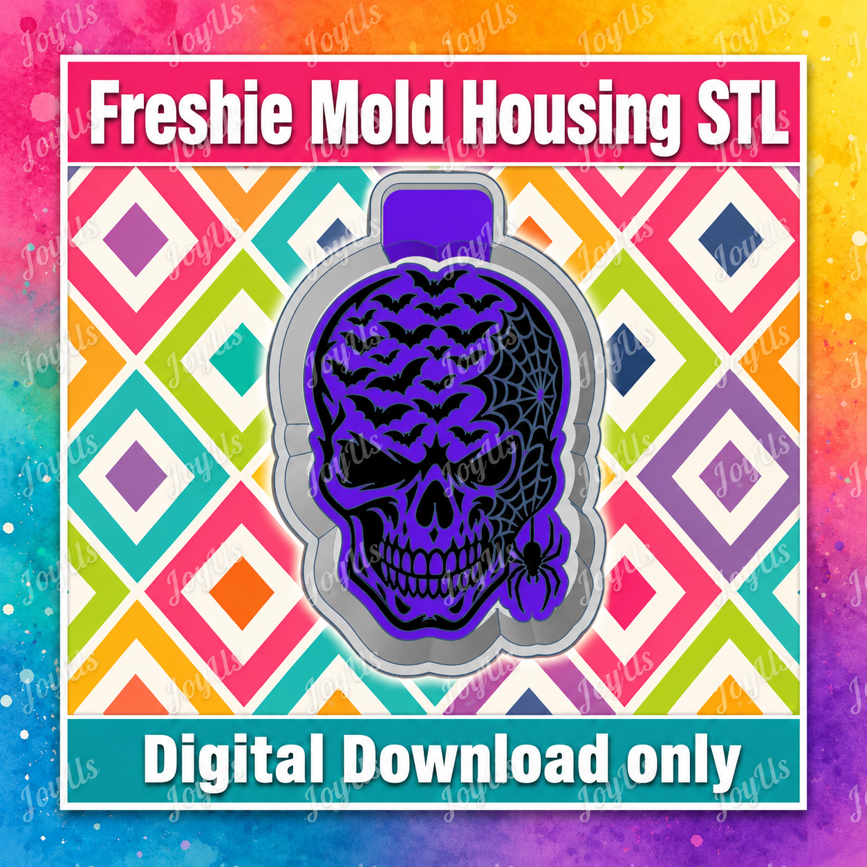 Skull Bats Spider | Freshie Mold STL File | Digital Download