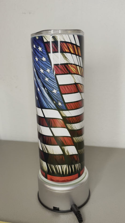 Stained Glass American Flag 20 oz Tumbler