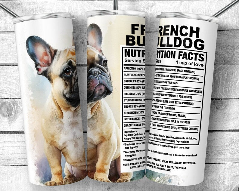 French bulldog facts & traits. Sublimation 20 oz Tumbler